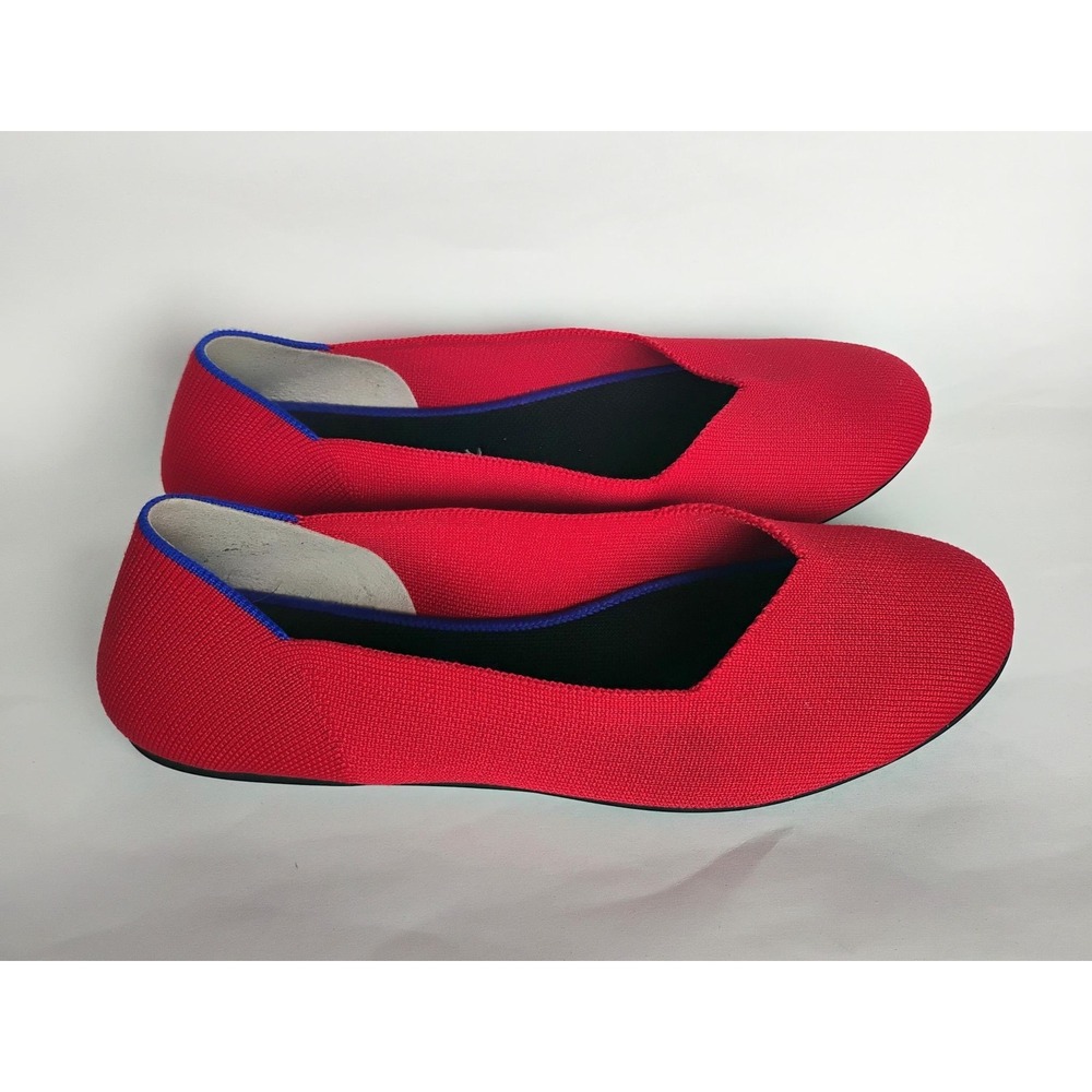 Retired Rothy's The Flat Round Toe Ballet Women 9.5 Red Sustainable Knit Shoes - Picture 2 of 6
